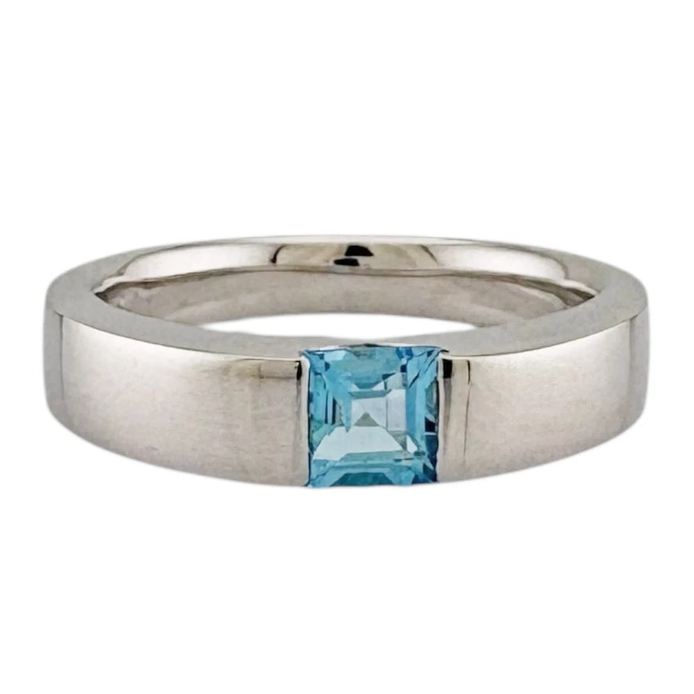 RING K18 WHITE GOLD BLUE TOPAZ (1 of 3)
