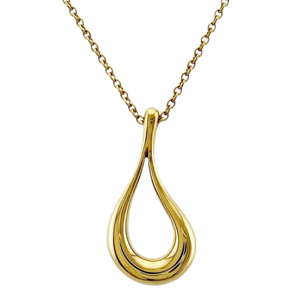 TIFFANY&CO. NECKLACE K18 YELLOW GOLD: TIFFANY&Co. Necklace K18 yellow gold Brand: Tiffany&co. Type/Style: Necklace Material: K18 yellow gold Color: gold Size: Total Length:46.5cm Chain width:0.9mm Top:W10.0mm x H19.5mm Accessories: No