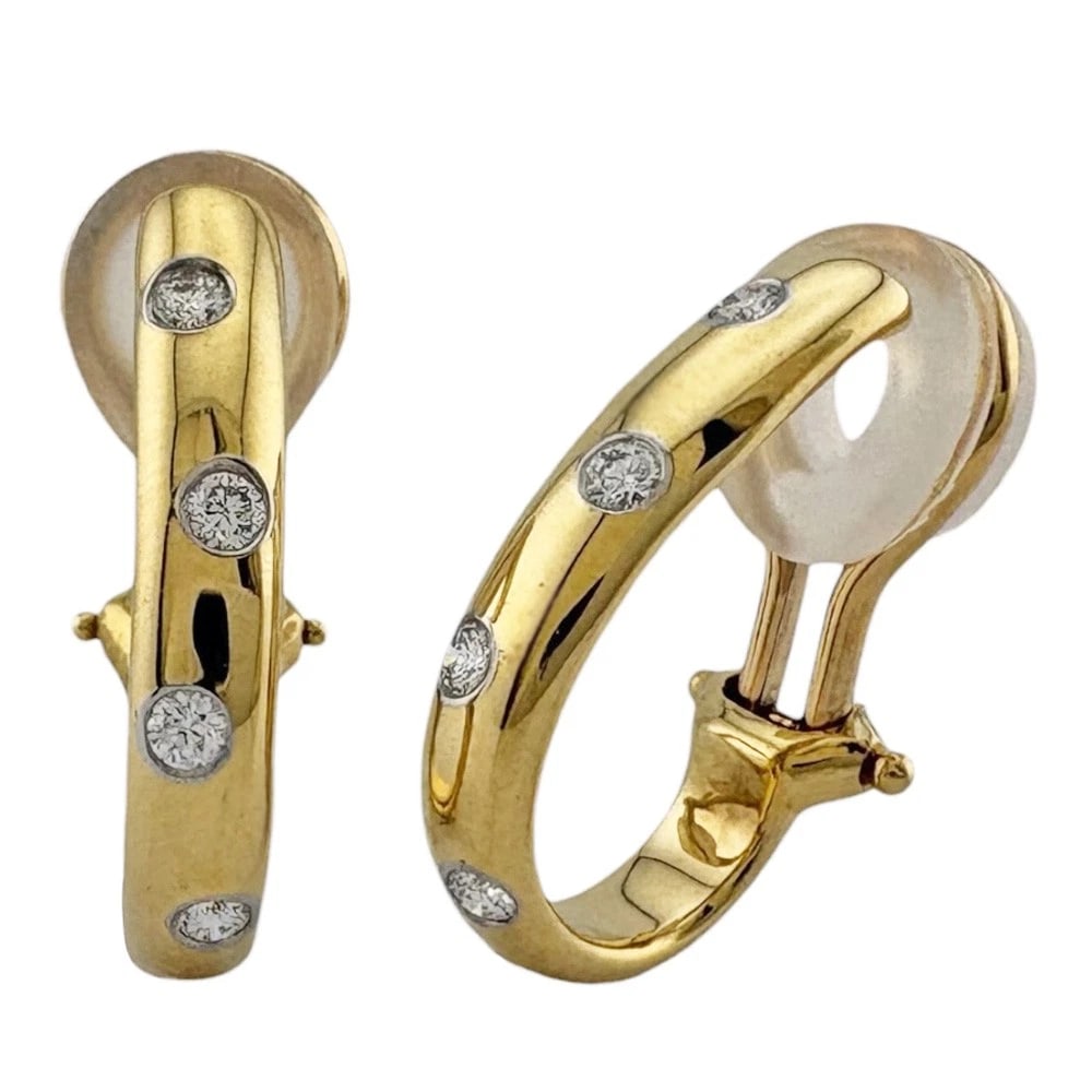 TIFFANY&CO. EARRING K18 YELLOW GOLD PT950PLATINUM DIAMOND: TIFFANY&Co. Earring K18 yellow gold Pt950Platinum diamond Brand: Tiffany&co. Type/Style: EarRing Material: K18 yellow gold, Main Stone/Creation Natural Color: Silver Size: 20.0mm x 3.0mm(*mm) Acce