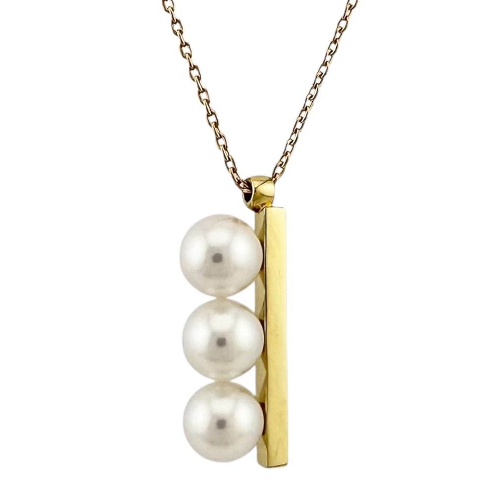 TASAKI NECKLACE K18 YELLOW GOLD PEARL: TASAKI Necklace K18 yellow gold Pearl Brand: TASAKI Type/Style: Necklace Material: K18 yellow gold, Main Stone/Creation Pearl Color: gold Size: Total Length:45.5cm Chain width:0.9mm Adjuster can posit