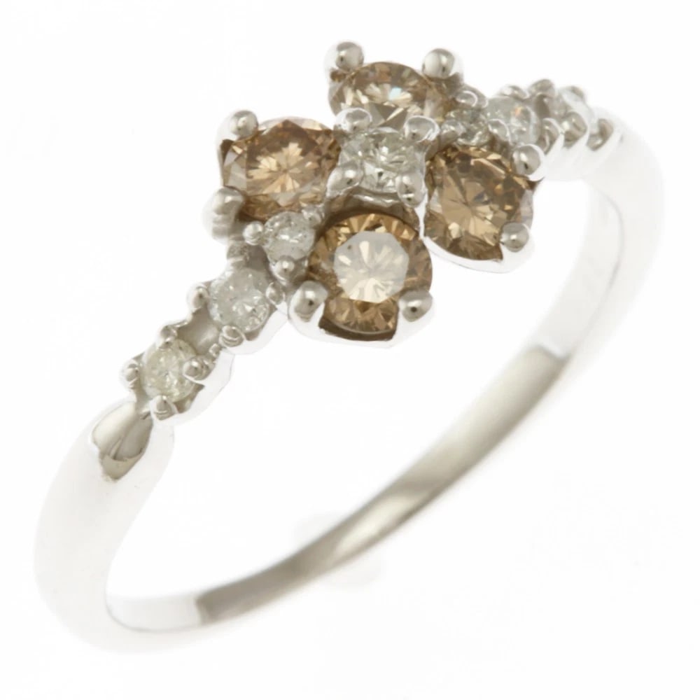 RING K18 WHITE GOLD DIAMOND: Ring K18 white gold diamond Brand: Unbranded Type/Style: Ring Material: K18 white gold, Main Stone/Creation Natural Color: Silver Size: US 5 3/4 Accessories: None Accessories Notice: When purchasing