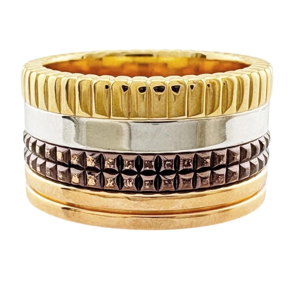 BOUCHERON RING K18 PINK GOLD K18 YELLOW GOLD: Boucheron Ring K18 Pink Gold K18 yellow gold Brand: Boucheron Type/Style: Ring Material: K18 Pink Gold Color: Silver / Brown Size: US 6 3/8 Accessories: None Accessories Notice: When purch
