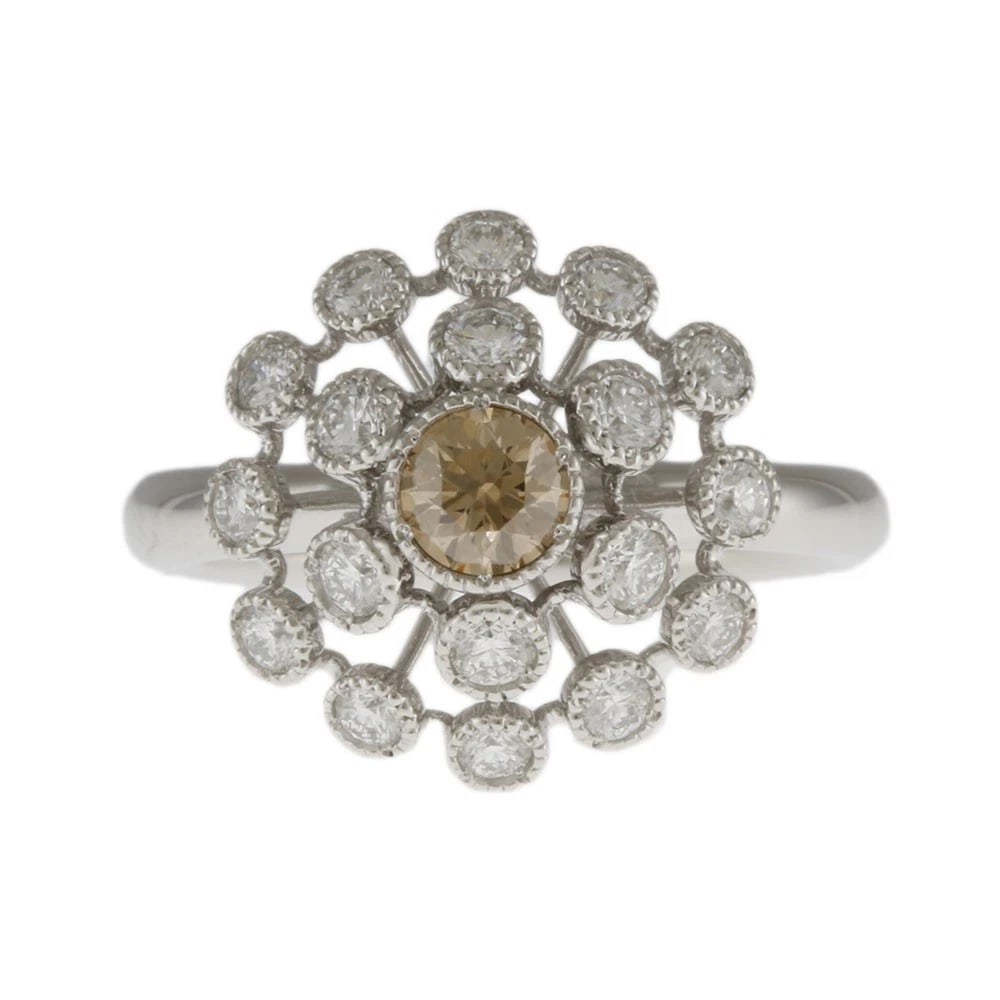 KASHIKEY MILL RING PT900 BROWN DIAMOND (1 of 3)