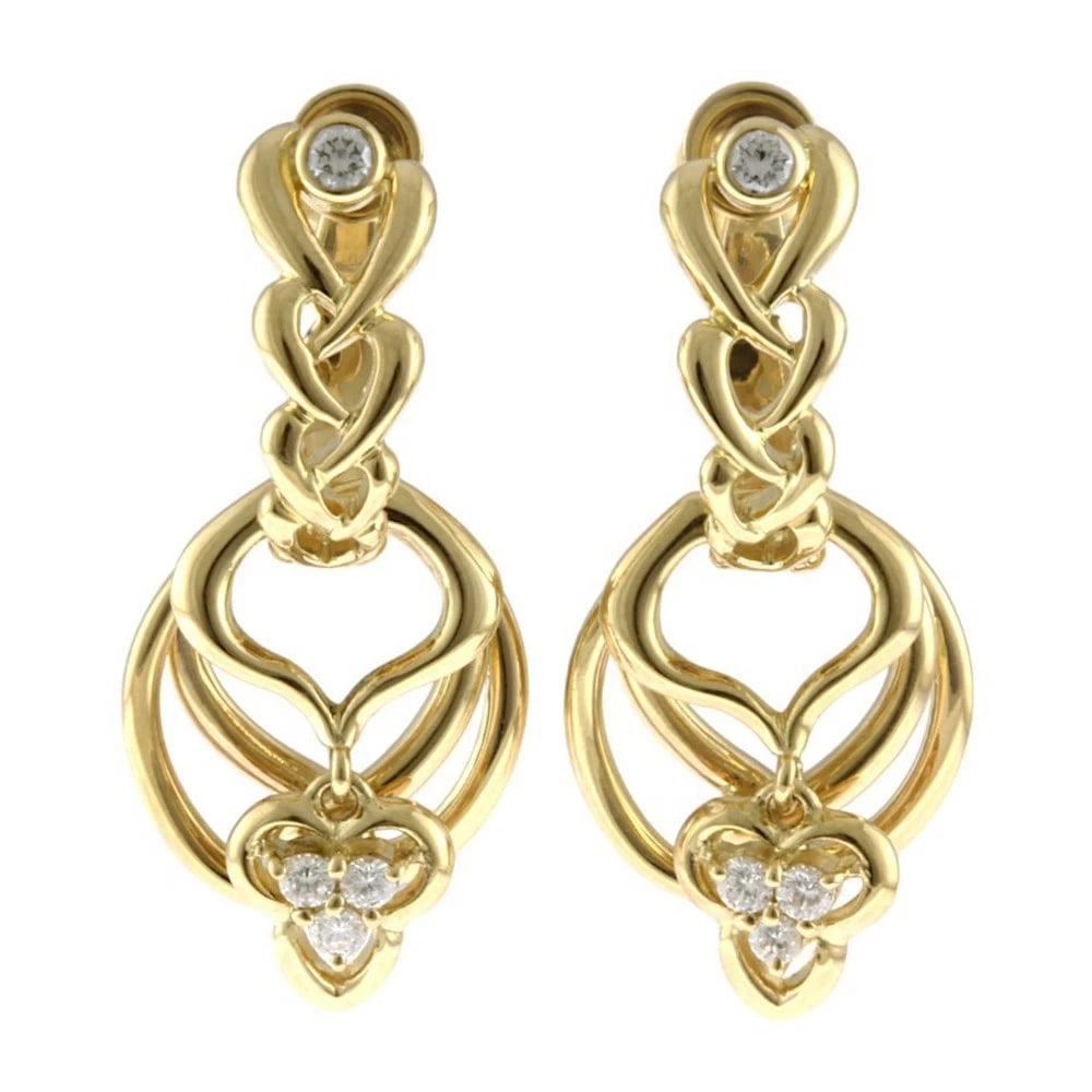 MIKIMOTO EARRING K18 YELLOW GOLD DIAMOND: MIKIMOTO Earring K18 yellow gold diamond Brand: MIKIMOTO Type/Style: EarRing Material: K18 yellow gold, Main Stone/Creation Natural Color: gold Size: 32.0mm x 15.0mm(*mm) Accessories: None