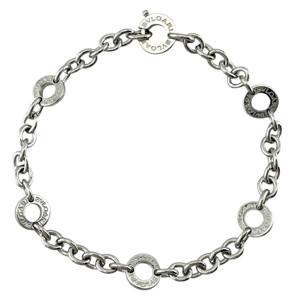 BVLGARI BRACELET K18 WHITE GOLD: BVLGARI Bracelet K18 white gold Brand: BVLGARI Type/Style: Bracelet Material: K18 white gold Color: Silver Size: Total Length:19cm High limit:9.5mm Chain width:4.5mm Accessories: None Acce