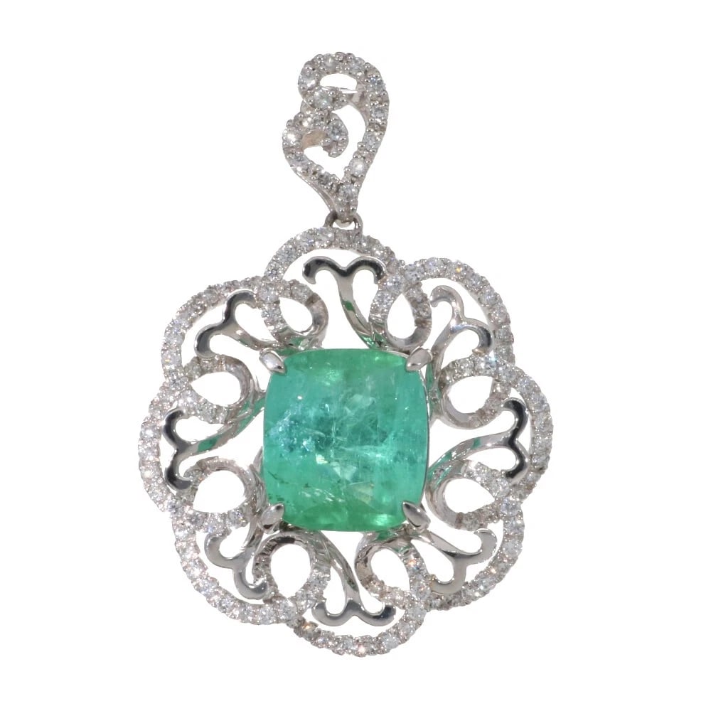 PENDANT TOP PT900 ELBAITE TOURMALINE DIAMOND (1 of 3)