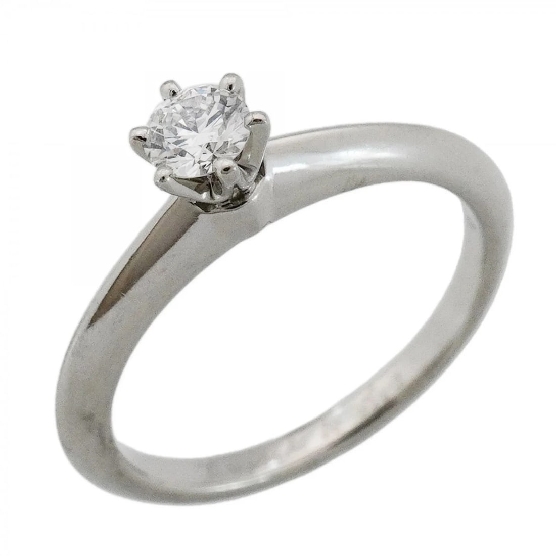 TIFFANY & CO. SOLITAIRE RING, 1PD (ONE DIAMOND), PT950 PLATINUM: Tiffany & Co. Solitaire Ring, 1PD (One Diamond), Pt950 Platinum Brand: Tiffany Type/Style: Band Ring Material: Platinum 950 Color: Platinum Size: US 4.5 Accessories: None Accessories Notice: When