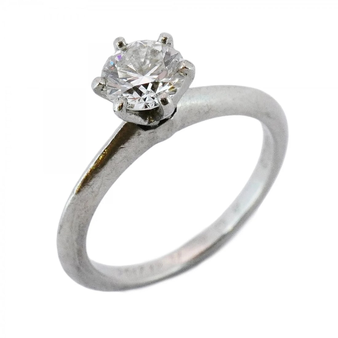 TIFFANY SOLITAIRE RING, 1PD, PT950 PLATINUM, DIAMOND: Tiffany Solitaire Ring, 1PD, Pt950 Platinum, Diamond Brand: Tiffany Type/Style: Band Ring Material: Platinum 950 Color: Platinum Size: US 5.5 Accessories: None Accessories Notice: When pur