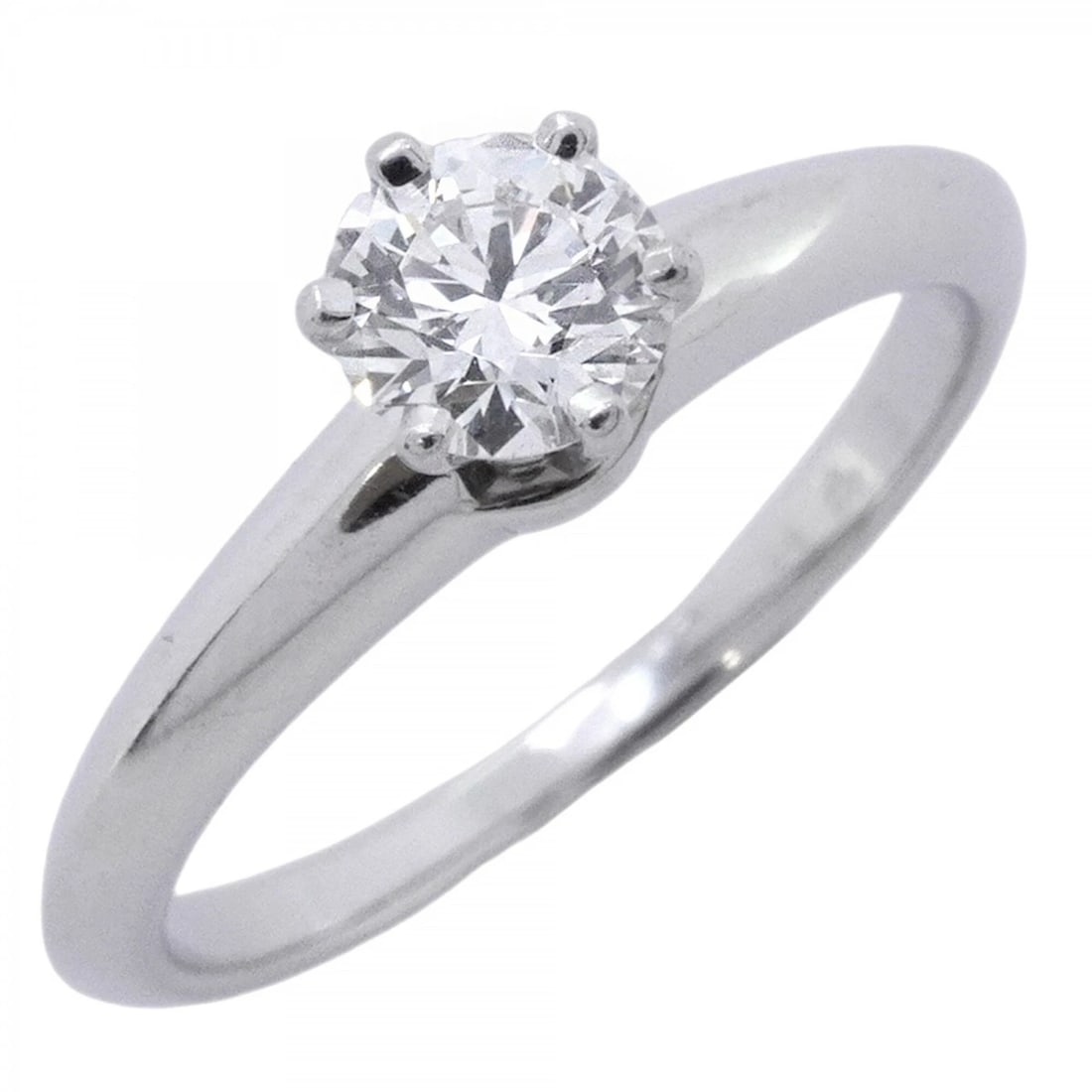 TIFFANY & CO. SOLITAIRE RING, 1PD (ONE DIAMOND), PT950 PLATINUM: Tiffany & Co. Solitaire Ring, 1PD (One Diamond), Pt950 Platinum Brand: Tiffany Type/Style: Band Ring Material: Platinum 950 Color: Platinum Size: US 5.5 Accessories: None Accessories Notic