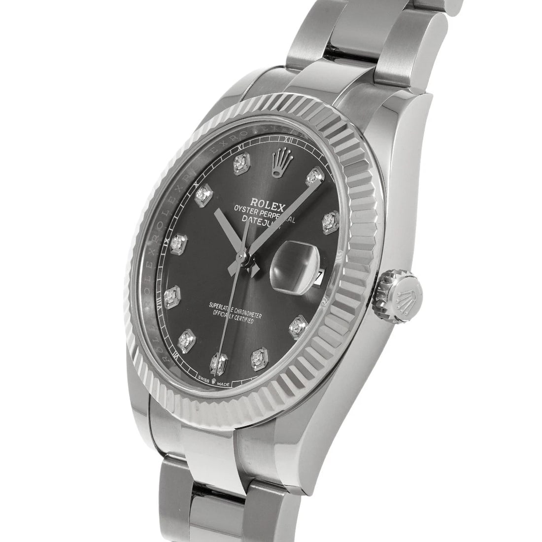 ROLEX DATEJUST SLATE/DIAMOND WATCH - 2