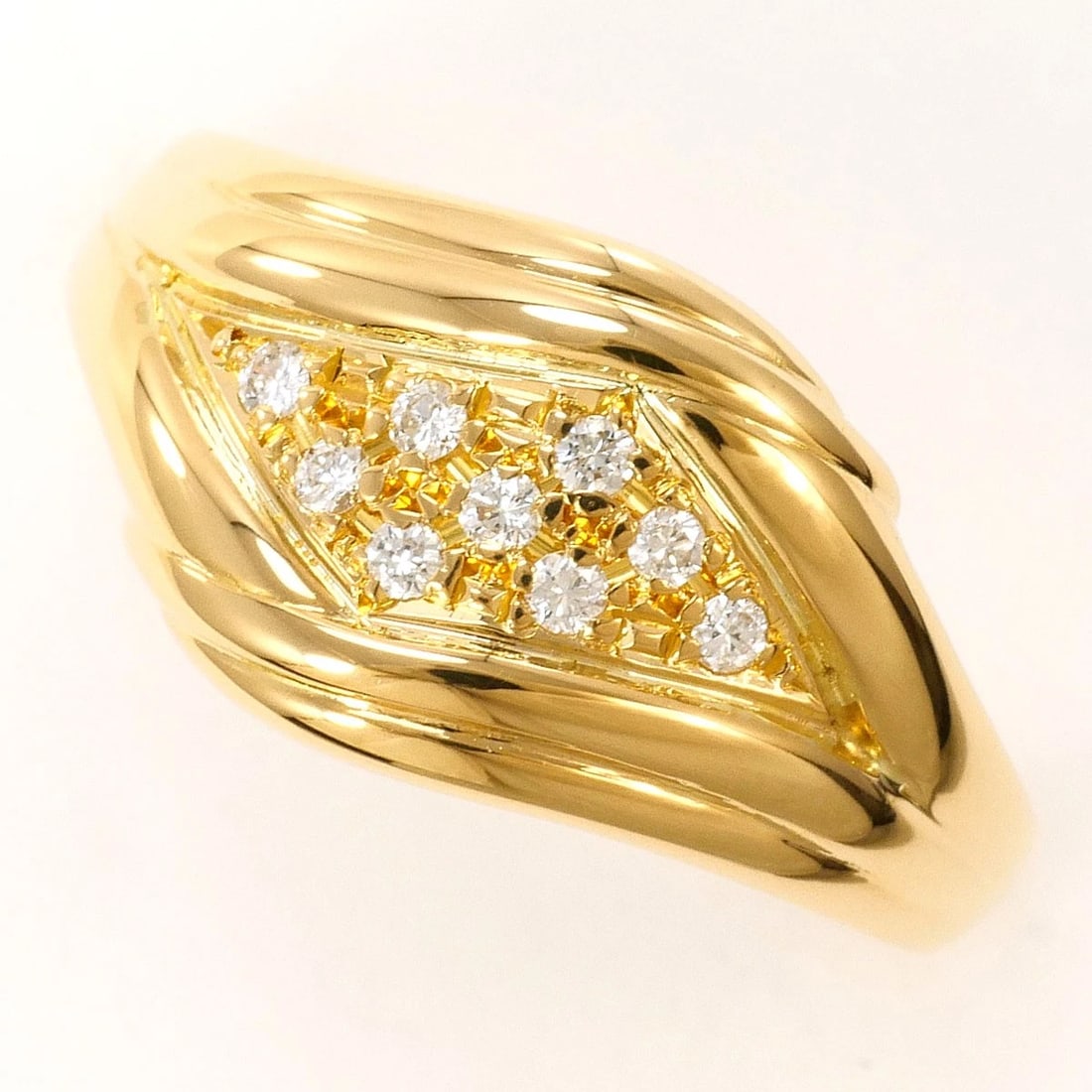 K18 18K GOLD RING 8 JPSIZE DIAMOND: K18 18k gold Ring 8 JPsize Diamond Brand: No Brand Type/Style: Ring Material: 18k gold, Main Stone/Creation Diamond Color: Gold Size: US 5 1/8 Accessories: None Accessories Notice: When pu