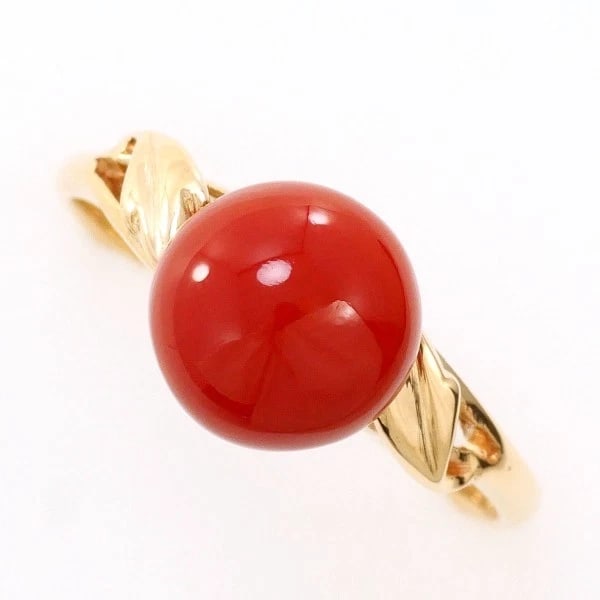 RING K18/YELLOW GOLD: Ring K18/Yellow Gold Brand: No Brand Type/Style: Ring Material: K18/Yellow Gold, Main Stone/Creation coral Color: Yellow Gold Size: US 8 Accessories: None Accessories Notice: When purchasing