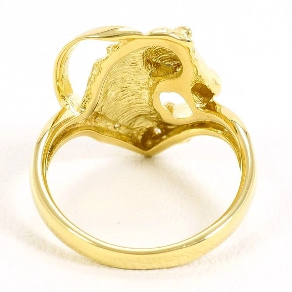 RING K18/YELLOW GOLD: Ring K18/Yellow Gold Brand: No Brand Type/Style: Ring Material: K18/Yellow Gold, Main Stone/Creation Diamond Color: Yellow Gold Size: US 6 1/4 Accessories: None Accessories Notice: When purchasing