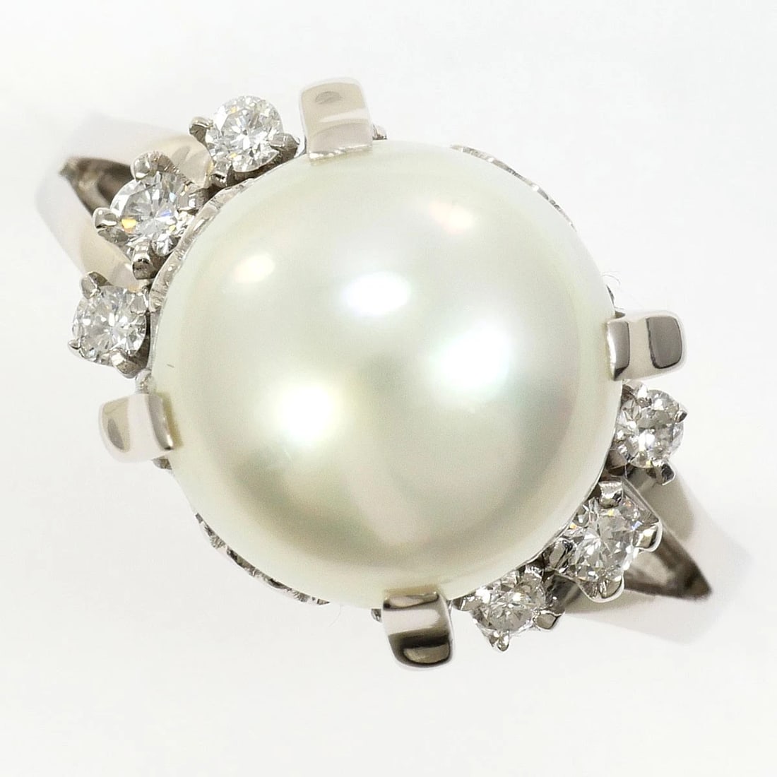 PT850 PLATINUM RING SOUTH SEA PEARL (1 of 5)