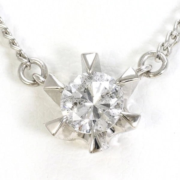 NECKLACE PT850/PLATINUM: Necklace PT850/Platinum Brand: No Brand Type/Style: Necklace Material: PT850/Platinum, Main Stone/Creation Diamond Color: Silver Size: Top: Total length around 8 x 0.4" (Top and chain are not