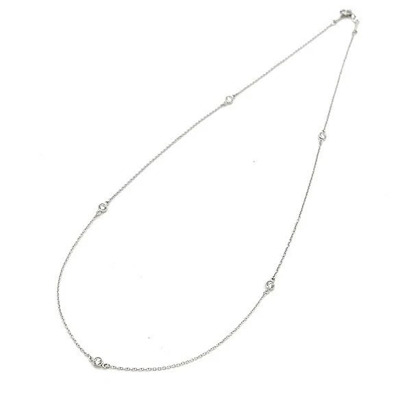 TIFFANY & CO. DIAMONDS NECKLACE: Tiffany & Co. Diamonds Necklace Brand: Tiffany & Co. Type/Style: Necklace Material: Platinum Color: Platinum Size: Chain Length: 16.73 in (42.5 cm) Accessories: None Accessories Notice: When