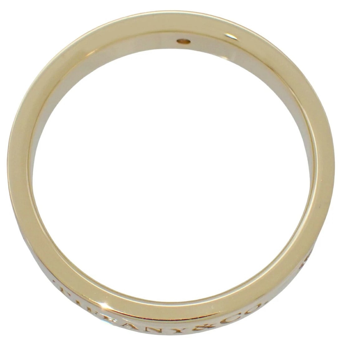 TIFFANY & CO FLAT BAND DIAMOND RING: Tiffany & Co Flat Band Diamond Ring Brand: Tiffany & Co. Type/Style: Ring Material: K18YG Color: YG Size: US: 8 Accessories: None Accessories Notice: When purchasing pre-owned goods, please refer to