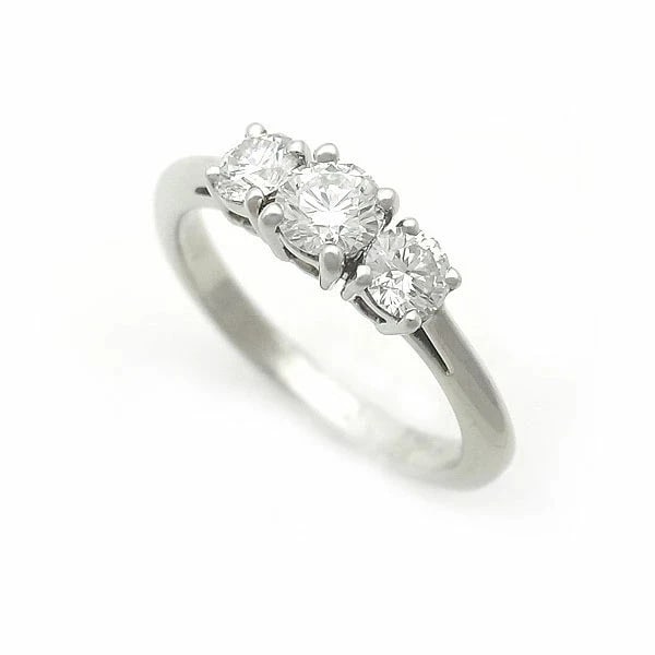TIFFANY & CO. THREE STONE DIAMOND RING PT950: Tiffany & Co. Three Stone Diamond Ring Pt950 Brand: Tiffany & Co. Type/Style: Ring Material: Pt950 Color: Platinum Size: US: 6 Accessories: None Accessories Notice: When purchasing pre-own