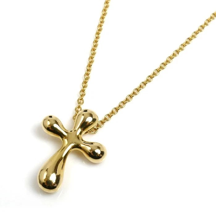 TIFFANY & CO. SMALL CROSS NECKLACE: Tiffany & Co. Small Cross Necklace Brand: Tiffany & Co. Type/Style: Necklace Material: 18K Yellow Gold Color: YG Size: Chain Length: Approx. 40 cm / 15.7 in Pendant Size: Approx. W11.7 mm ? H15.6 mm