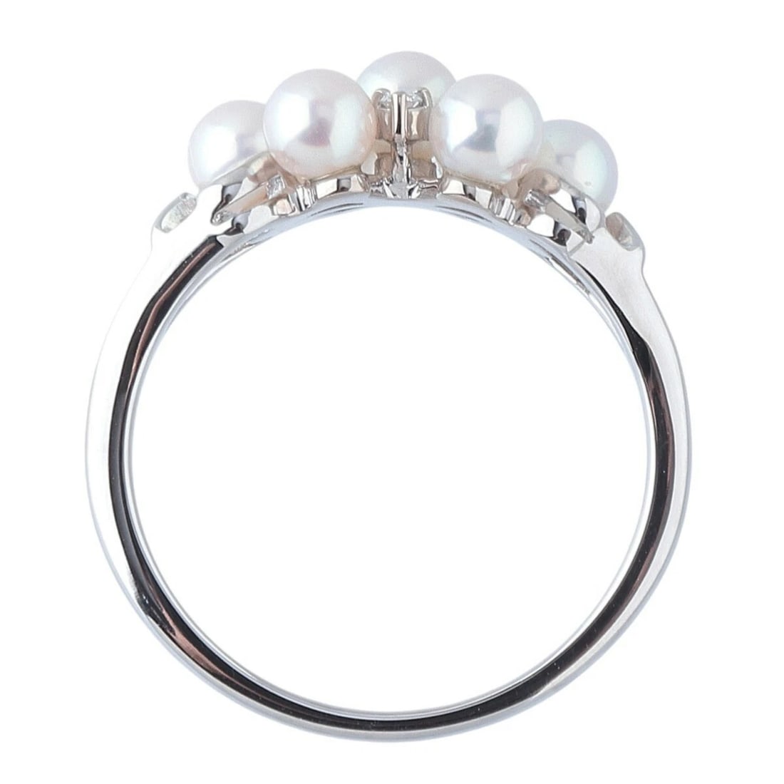 MIKIMOTO AKOYA BABY PEARL DIAMOND RING: MIKIMOTO Akoya Baby Pearl Diamond Ring Brand: Mikimoto Type/Style: Ring Material: K18WG, Main Stone/Creation Akoya Pearl Color: WG Size: US: 6.5 Accessories: None Accessories Notice: When purchasing