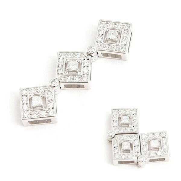 TASAKI TRILOGY SQUARE DIAMOND PENDANT: TASAKI Trilogy Square Diamond Pendant Brand: TASAKI Type/Style: Pendant Material: K18WG Color: WG Size: Pendant Size: Approx. 1.35 x 0.43 inches / 0.67 x 0.88 inches Accessories: None Accessories