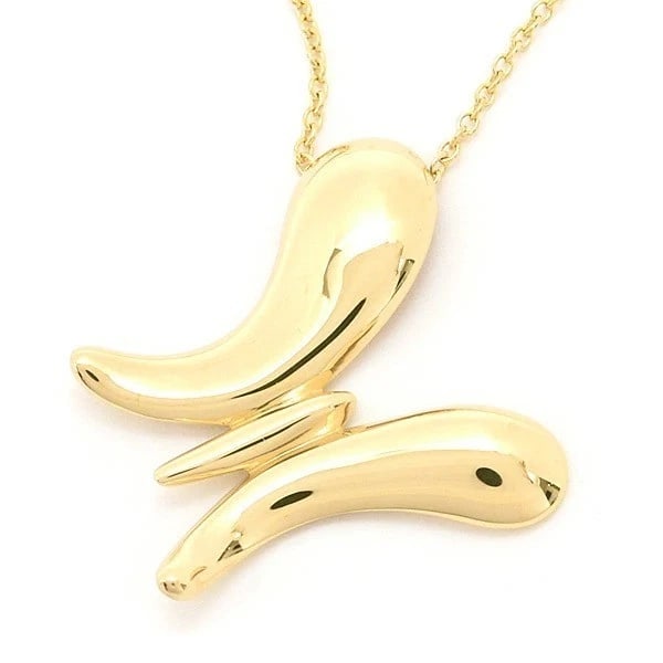 TIFFANY & CO. ELSA PERETTI BUTTERFLY PENDANT NECKLACE: Tiffany & Co. Elsa Peretti Butterfly Pendant Necklace Brand: Tiffany & Co. Type/Style: Necklace Material: 18K Yellow Gold Color: YG Size: Size: Chain Length: approx. 19.7 in (50.0 cm) Pendant Size: