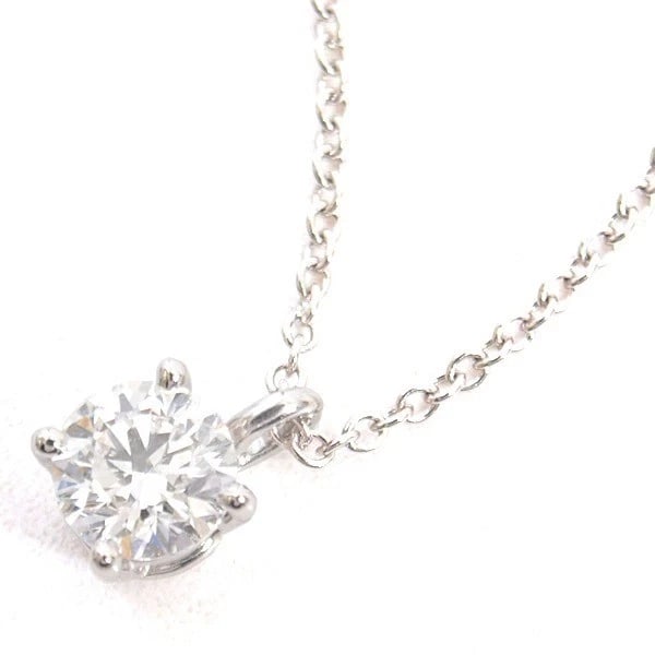 TIFFANY & CO. SOLITAIRE DIAMOND NECKLACE: Tiffany & Co. Solitaire Diamond Necklace Brand: Tiffany & Co. Type/Style: Necklace Material: Pt950 Color: PT Size: Size: Chain length 40cm (15.75 in) Pendant Size: 4.6 mm Accessories: None