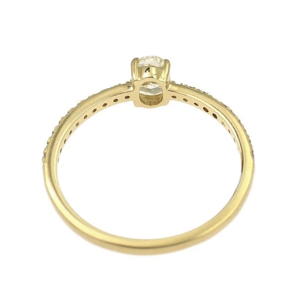 K18YG OVAL DIAMOND RING - 2