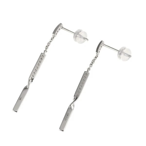 K18WG DIAMOND EARRING - 2