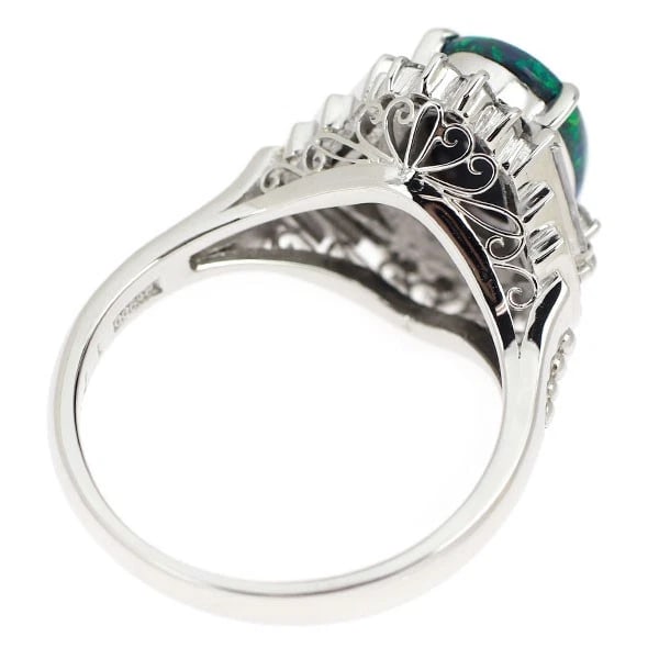 PT900 BLACK OPAL DIAMOND RING - 2