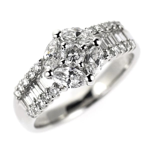 PT900 DIAMOND RING: Pt900 diamond ring Brand: None Type/Style: Ring Material: Pt900 Color: PT Size: 6US Accessories: None Accessories Notice: When purchasing pre-owned goods, please refer to the photos of the