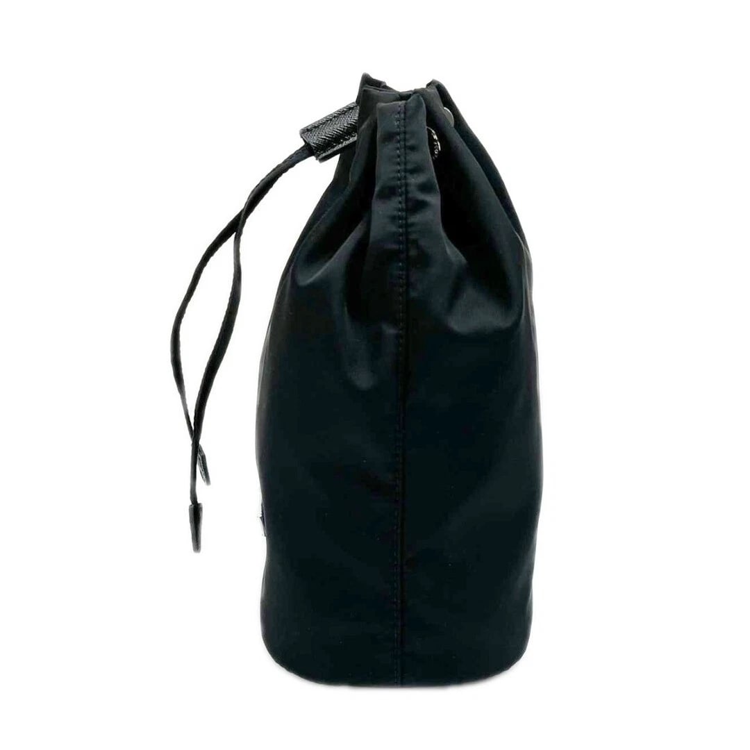 PRADA NYLON DRAWSTRING BAG BLACK USED - 3