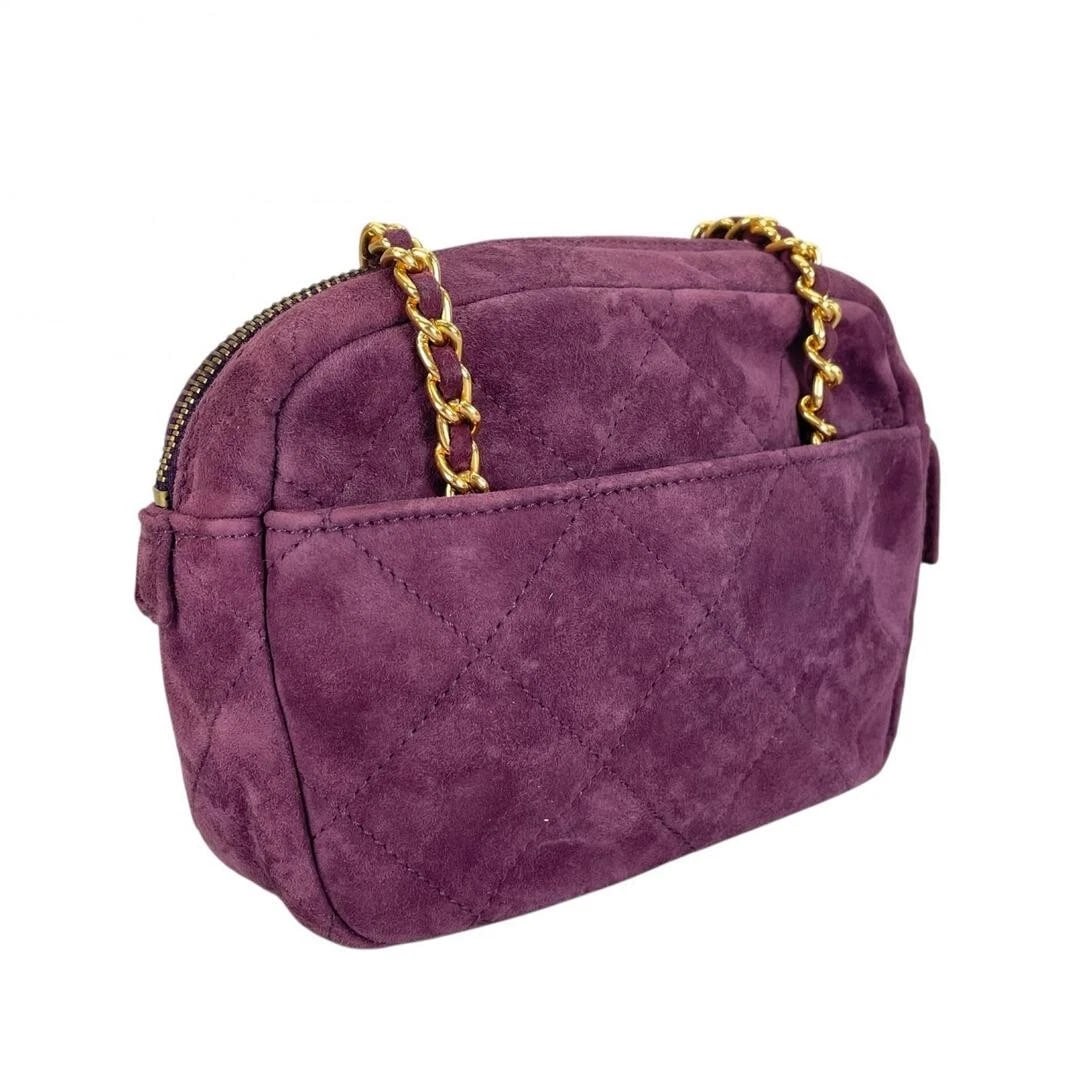 PRADA TRIANGLE LOGO SUEDE SHOULDER BAG - 3