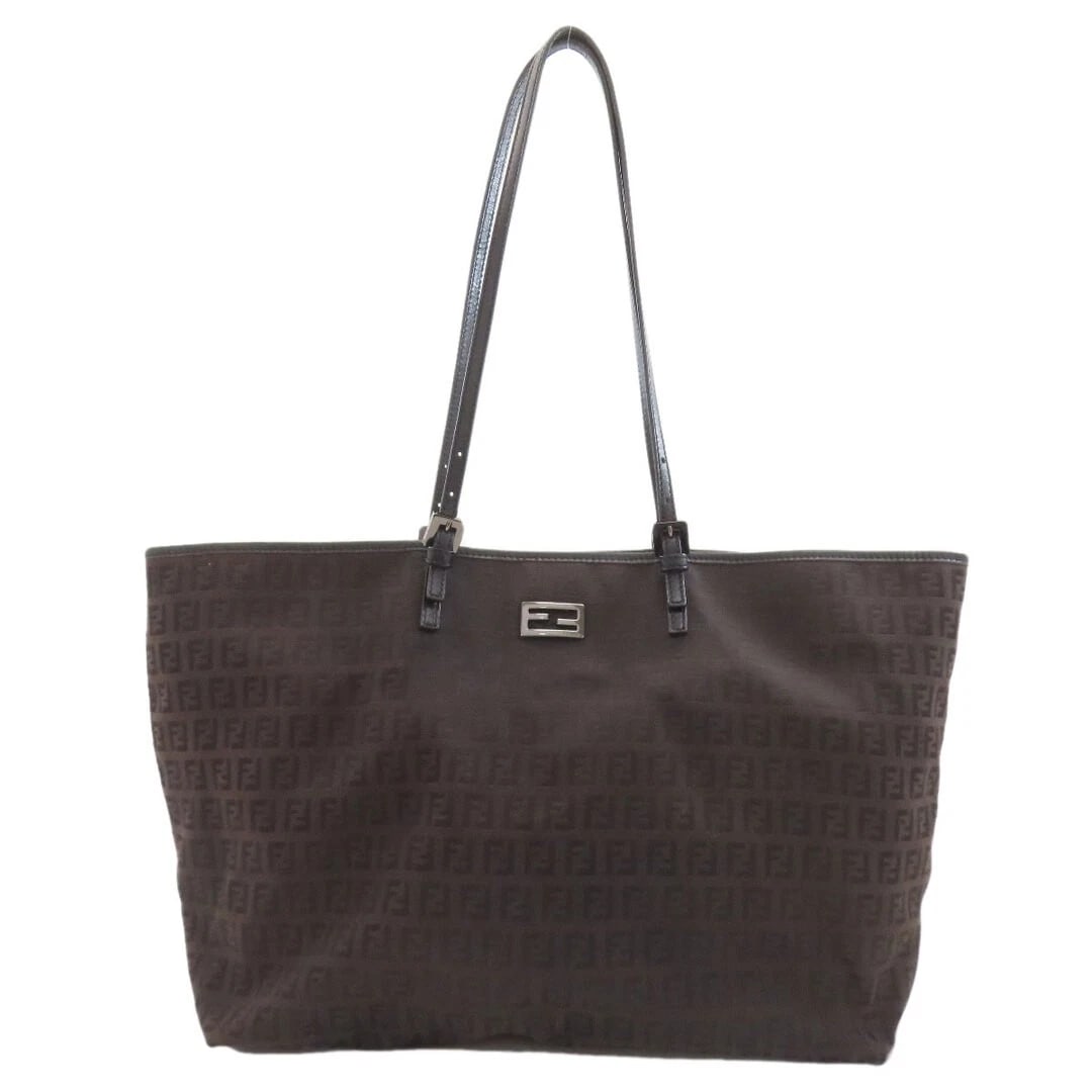 FENDI TOTE BAG CANVAS: FENDI Tote Bag Canvas Brand: FENDI Type/Style: Bag Material: Canvas Color: Dark Brown / Brown Size: Approximately 26 cm (10.2 in) height, 35 cm (13.8 in) width, 13.5 cm (5.3 in) depth Accessories: