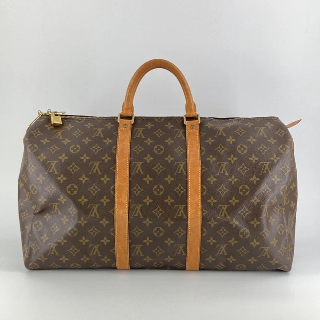 LOUIS VUITTON KEEPALL 50 BOSTON BAG BROWN: Louis Vuitton Keepall 50 Boston Bag Brown Brand: Louis Vuitton Type/Style: Bag Material: Exterior Material Canvas Color: Brown Size: 50 cm (19.7 in) width, 27 cm (10.6 in) height, 21 cm (8.3 in)