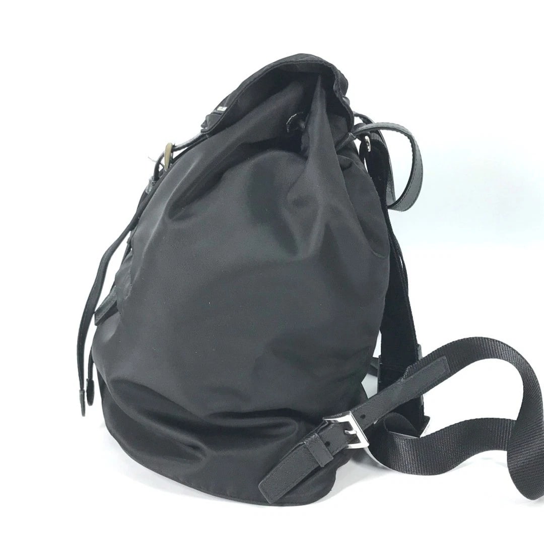 PRADA TRIANGULAR LOGO BACKPACK BLACK - 4