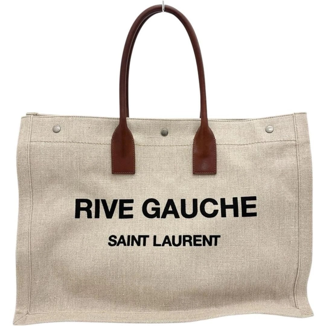 SAINT LAURENT TOTE BAG CANVAS LEATHER BEIGE BROWN: Saint Laurent Tote Bag Canvas Leather Beige Brown Brand: SAINT LAURENT Type/Style: Bag Material: Canvas/Leather Color: Beige/Brown Size: approximately 47 cm (18.5 in) in width, 34 cm (13.4 in) in