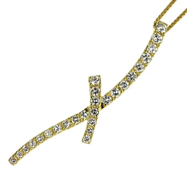 K18YG DIAMOND PENDANT NECKLACE: K18YG Diamond Pendant Necklace Brand: None Type/Style: pendant necklace Material: K18YG Color: YG Size: Necklace: Chain Length 41 Length/Width/Diameter38.7 Accessories: None Accessories Notice: When