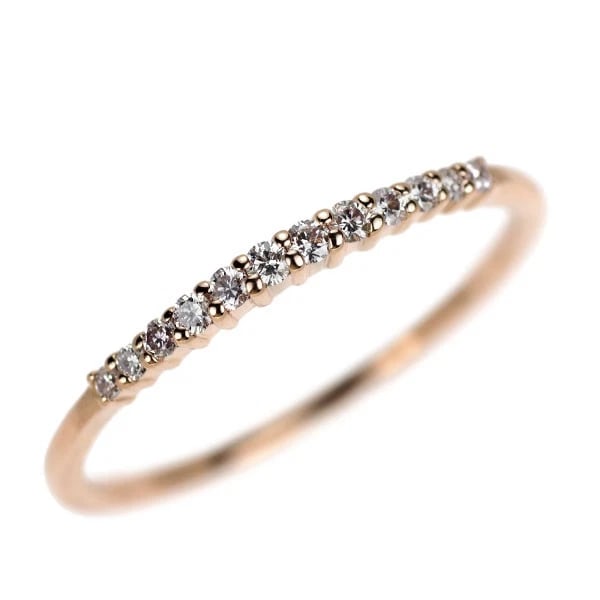 GSTV K18PG NATURAL PINK/COLORLESS DIAMOND RING (1 of 2)