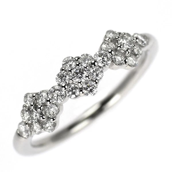 PT950 DIAMOND RING FLOWER: Pt950 diamond ring flower Brand: None Type/Style: Ring Material: Pt950 Color: PT Size: 5.5 - 5.75US Accessories: None Accessories Notice: When purchasing pre-owned goods, please refer to the photos