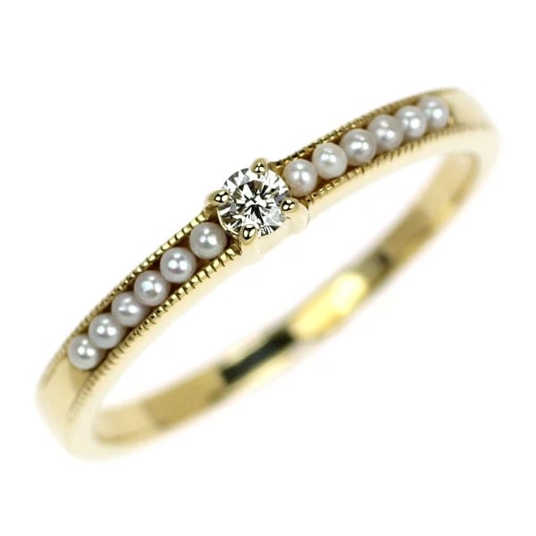ROKUZAN K10YG DIAMOND SEED PEARL RING: Rokuzan K10YG diamond seed pearl ring Brand: None Type/Style: Ring Material: K10YG Color: YG Size: 6.25 - 6.5US Accessories: None Accessories Notice: When purchasing pre-owned goods, pleas