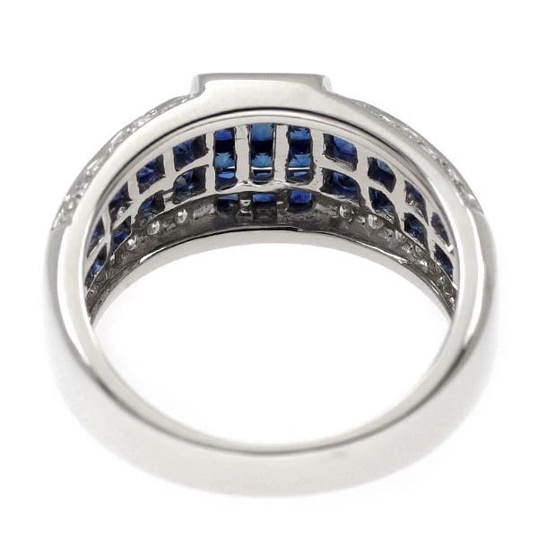 K18WG SAPPHIRE DIAMOND RING - 3