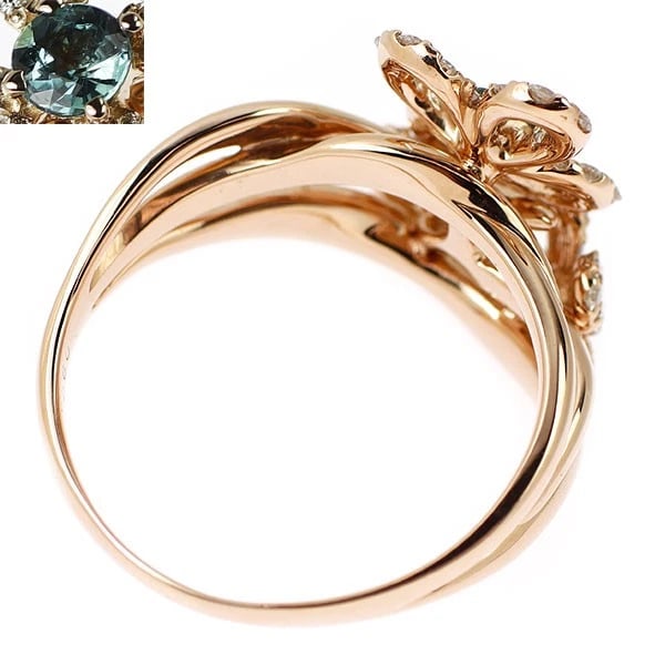 RARE K18PG ALEXANDRITE DIAMOND RING - 2