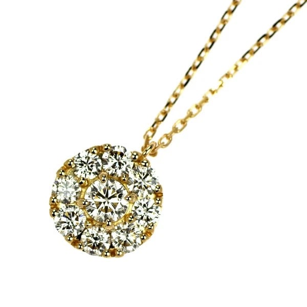 K18YG DIAMOND PENDANT NECKLACE: K18YG DIAMOND PENDANT NECKLACE Brand: None Type/Style: pendant necklace Material: K18YG Color: YG Size: Necklace: Chain Length 40 Length/Width/Diameter10.7 Accessories: None Accessories Notice: When