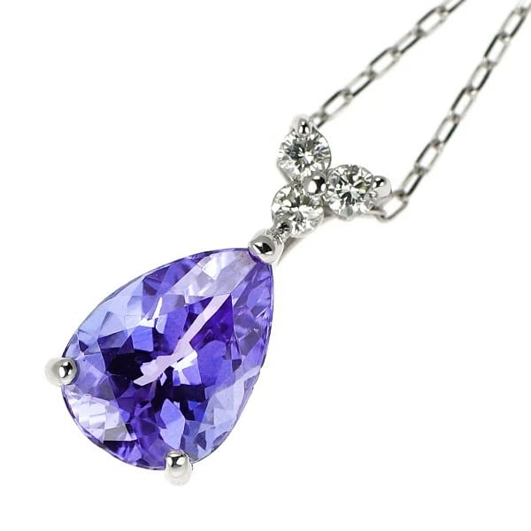 PT950/ PT850 TANZANITE DIAMOND PENDANT NECKLACE: Pt950/ Pt850 Tanzanite Diamond Pendant Necklace Brand: None Type/Style: pendant necklace Material: Pt950/ Pt850, Main Stone/Creation Tanzanite Color: PT Size: Necklace: Chain Length ?45