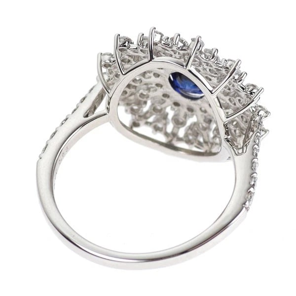 PT950 SAPPHIRE DIAMOND RING - 2