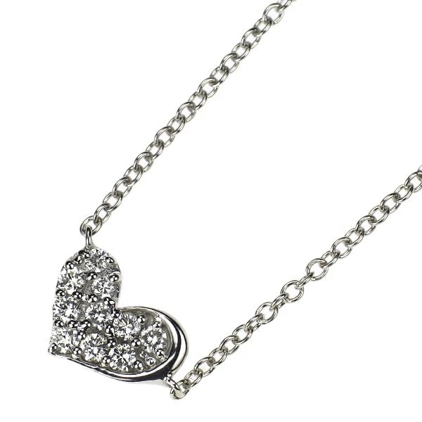 K18WG HEART DIAMOND PENDANT NECKLACE: K18WG heart diamond pendant necklace Brand: None Type/Style: pendant necklace Material: K18WG Color: WG Size: Necklace: Chain Length 41.5 Length/Width/Diameter6.0 Accessories: None Accessories