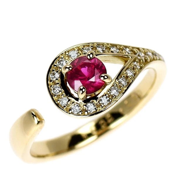 K18YG RUBY DIAMOND RING: K18YG ruby diamond ring Brand: None Type/Style: Ring Material: K18YG, Main Stone/Creation ruby Color: YG Size: 4.5US Accessories: None Accessories Notice: When purchasing pre-owned goods, please