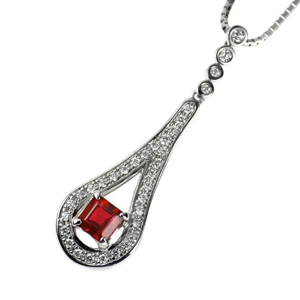 PT900/ PT850 RUBY DIAMOND PENDANT NECKLACE: Pt900/ Pt850 Ruby Diamond Pendant Necklace Brand: None Type/Style: pendant necklace Material: Pt900/ Pt850, Main Stone/Creation Ruby Color: PT Size: Necklace: Chain Length ?45.5
