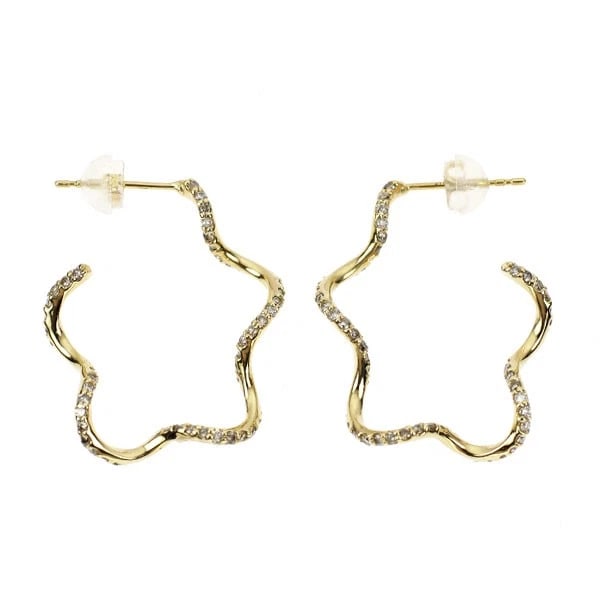 K18YG DIAMOND EARRING: K18YG diamond earring Brand: None Type/Style: piercing Material: K18YG, Main Stone/Creation Natural Color: YG Size: Length/Width/Diameter 26.2 Accessories: None Accessories Notice: When purchasing